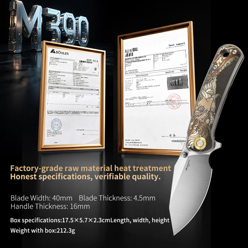 PioneerEDC original design crystal titanium knife M390 blade self defense pocket knife premium edc titanium tactical knife