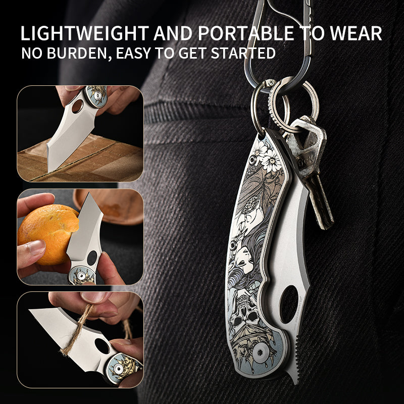 PioneerEDC 2026 New Design Tactical Titanium M390 Industrial Grade Edc Camping Collectable Folding Pocket Knife OEM 3-Year