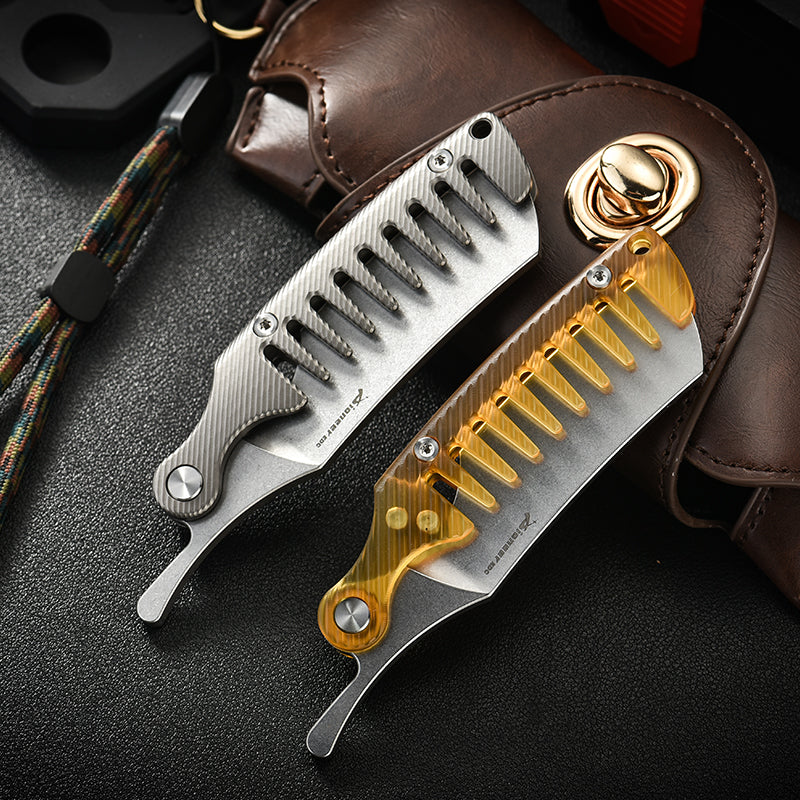 PioneerEDC Multifunctional Titanium Folding Knife 14C28N Steel Blade EDC Pocket Knife Outdoor Framelock Titanium Handle Knife