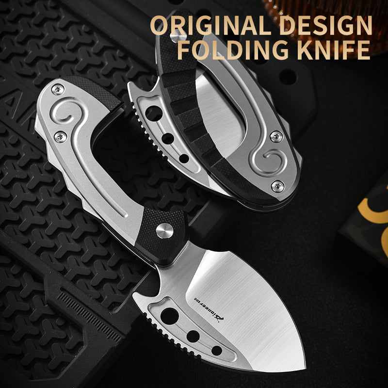 PioneerEDC Tactical Titanium Folding Knife 14C28N Steel Blade Portable Survival Titanium Knife Scales Handles Titanium Edc Knife