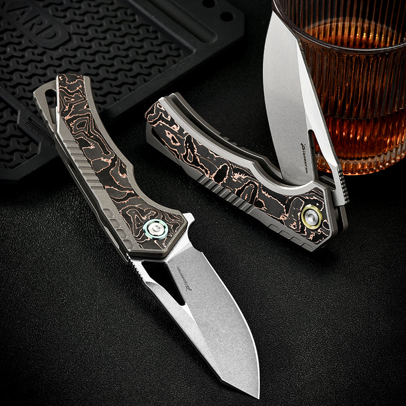 PioneerEDC M390 Pocket Knife Titanium Alloy Folding Knife  Outdoor Portable Tactical Knife