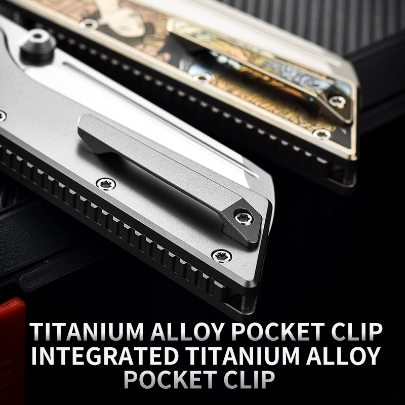 PioneerEDC New Design M390 Folding Knife Titanium Handle Outdoor Pocket Knife Engraved Titanium Knife for Collection