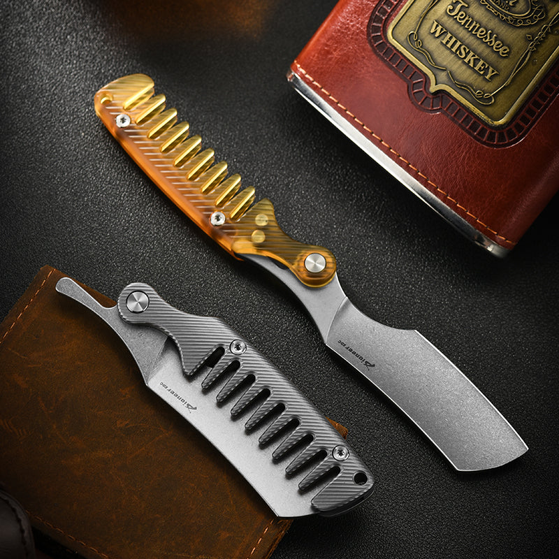 PioneerEDC Multifunctional Titanium Folding Knife 14C28N Steel Blade EDC Pocket Knife Outdoor Framelock Titanium Handle Knife