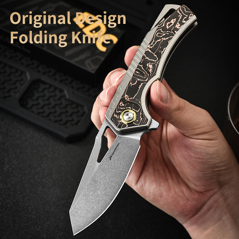 PioneerEDC M390 Pocket Knife Titanium Alloy Folding Knife  Outdoor Portable Tactical Knife