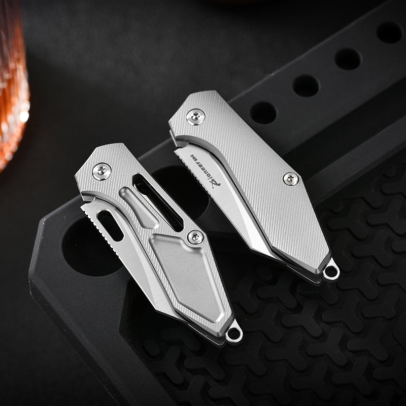PioneerEDC Titanium Small Knife Pocket 14c28n hollow design Mini Tactical Knife Folding Blade Knife China Wholesale Knives