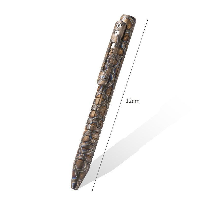 PioneerEDC Titanium Alloy Tactical Pen Portable Signature Pen for Outdoor Hiking Fun Bolt-Action Switch Fountain Pen