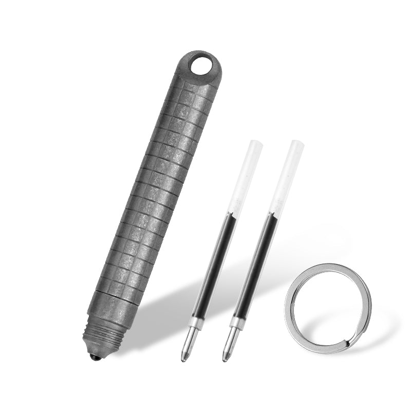 PioneerEDC Mini Tactical Pen Portable Silver Titanium Alloy Personalized Climbing Glass Breaking pen