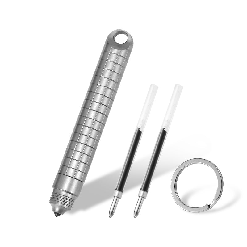 PioneerEDC Mini Tactical Pen Portable Silver Titanium Alloy Personalized Climbing Glass Breaking pen