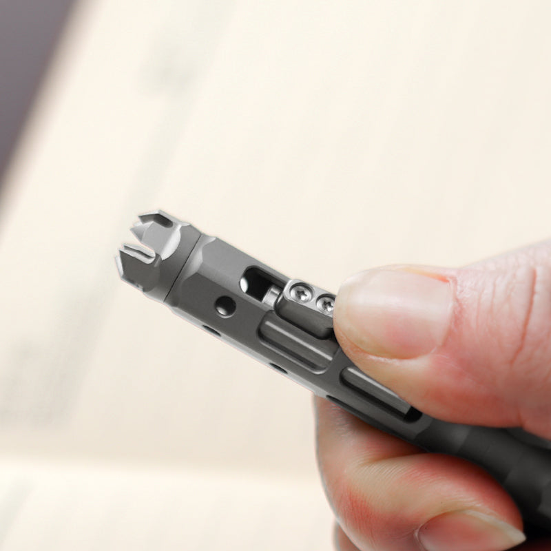 Pioneeredc New Titanium Alloy Tactical Pen Signature Metal Pen Tungsten Steel Head Self Defense Pen Designed for Camping Hiking