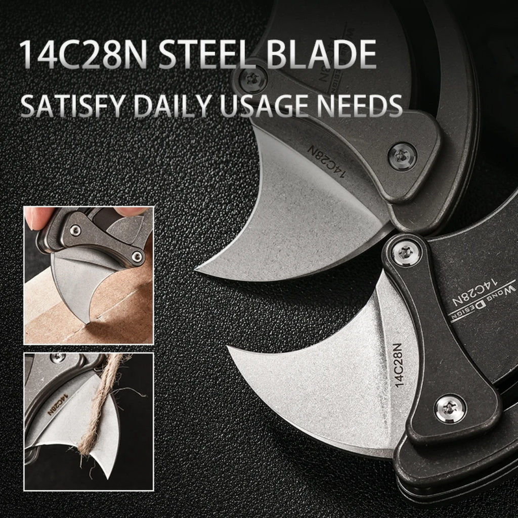 PioneerEDC Mini Titanium Alloy Pocket Knife New Design Folding Outdoor Camping Knife for Art & Cutting Small Tactical Knife