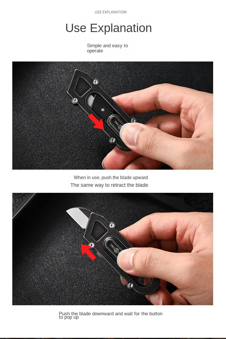 PioneerEDC Titanium Knife High Hardness Durable Box Cutter Multifunctional EDC Dismantle Express Industrial Small Art Knife