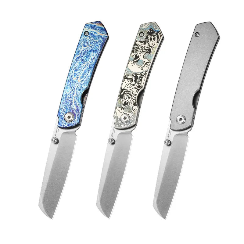 PioneerEDC Gr5 & M390 Titanium Alloy EDC Knife High Hardness Portable Tactical Multifunctional Knife for Survival Outdoor Use