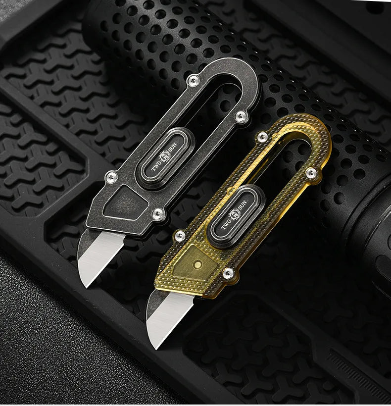 PioneerEDC Titanium Knife High Hardness Durable Box Cutter Multifunctional EDC Dismantle Express Industrial Small Art Knife