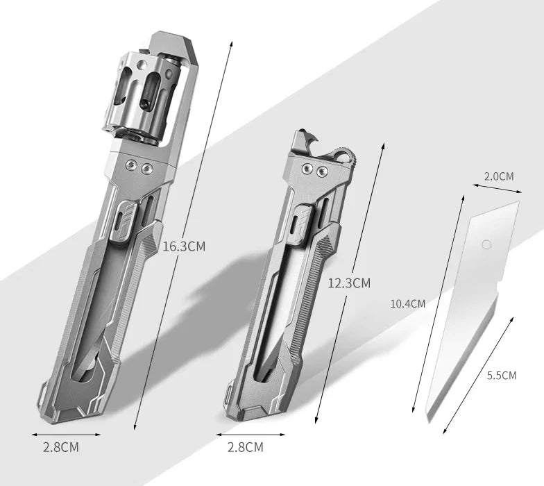 PioneerEDC Industrial Grade Multifunction Spinning EDC Knife TC4 Titanium Tactical Art Knife Portable Outdoor OEM CNC Unibody