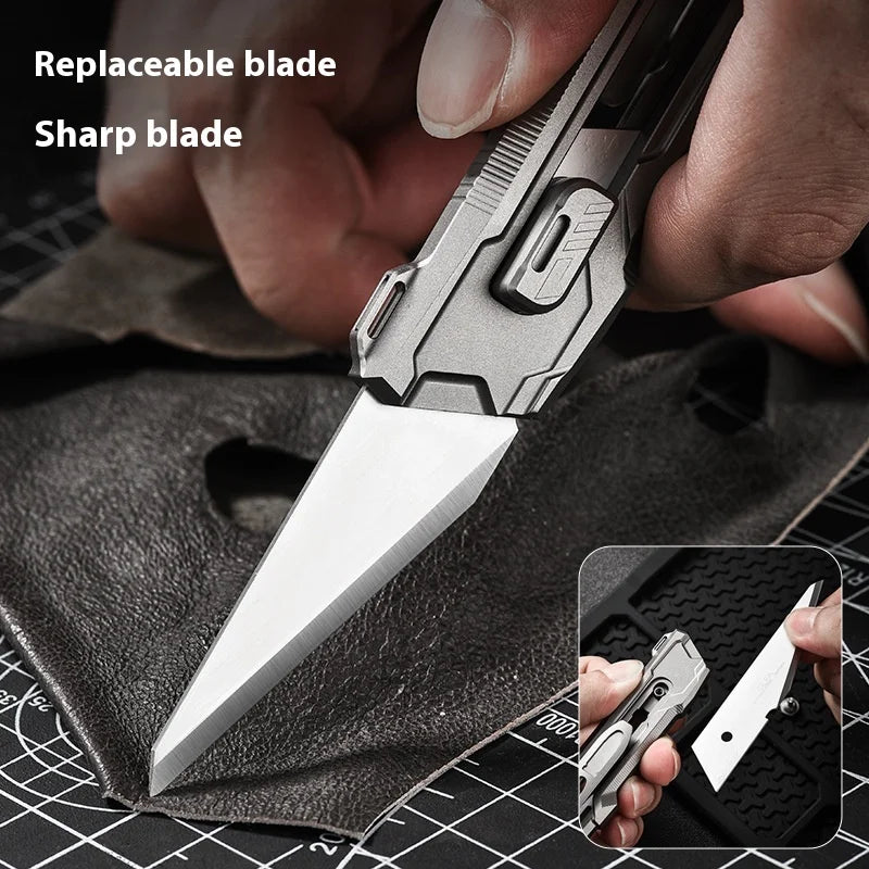 PioneerEDC Industrial Grade Multifunction Spinning EDC Knife TC4 Titanium Tactical Art Knife Portable Outdoor OEM CNC Unibody