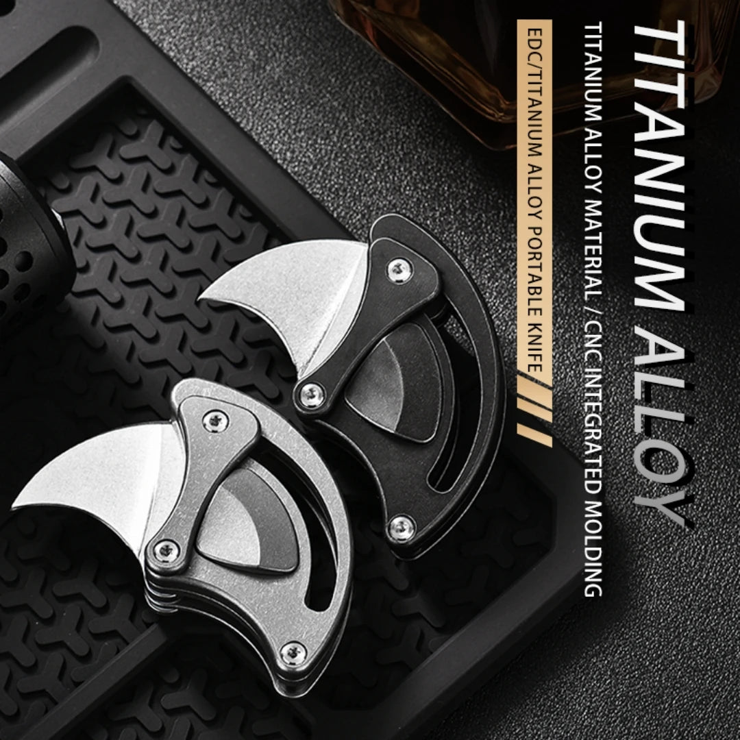 PioneerEDC Mini Titanium Alloy Pocket Knife New Design Folding Outdoor Camping Knife for Art & Cutting Small Tactical Knife
