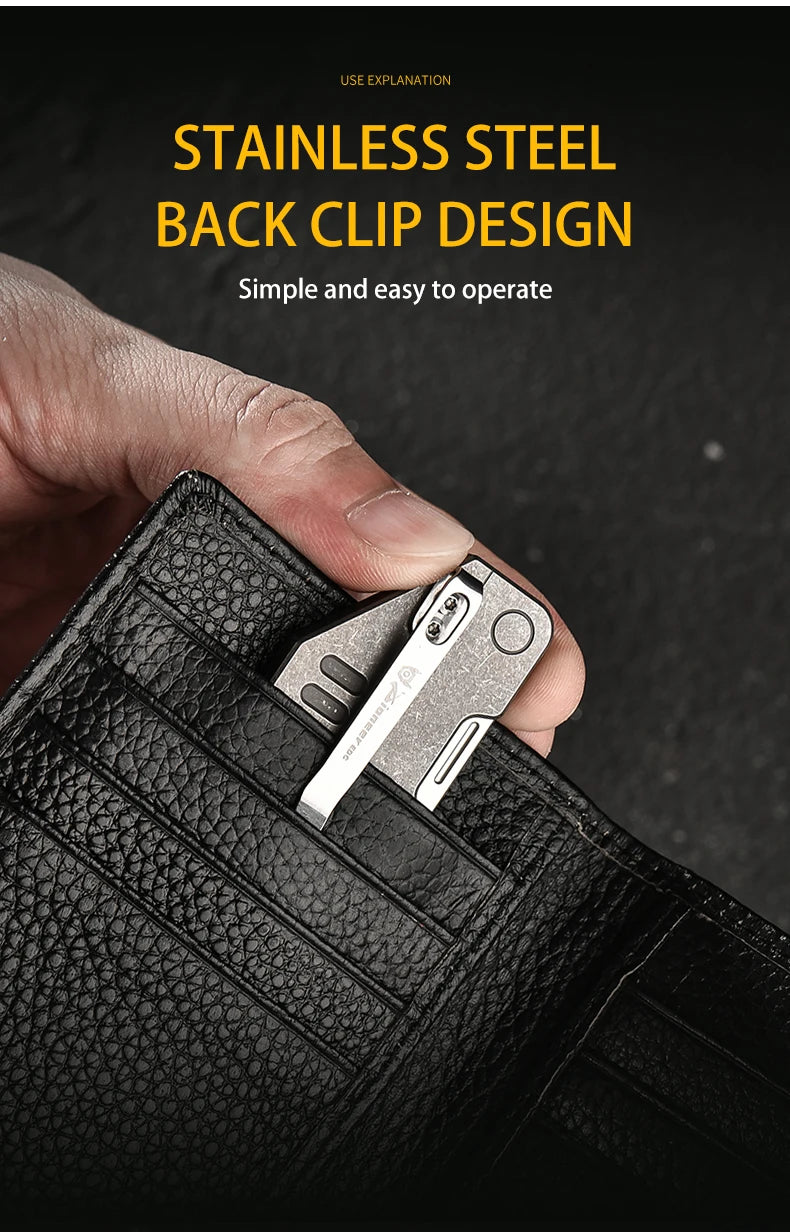 PioneerEDC Mini Adjustable Wrench & M390 Titanium Folding Knife - Heavy Duty 2-in-1 Multifunction EDC Tool for Outdoor