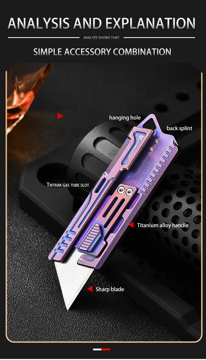 Handmade High-End Portable Outdoor Camping Knives Set New Titanium Alloy Art Knives Survival Tactical Small Utility Knife