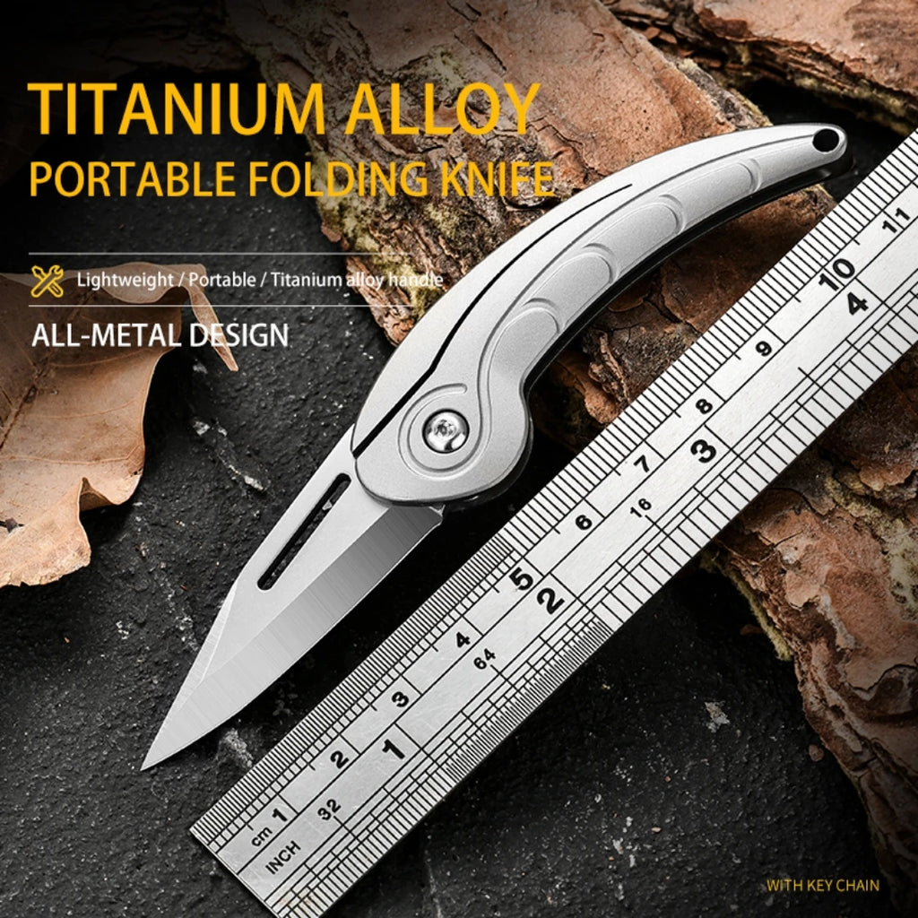 PioneerEDC TC4 Titanium Alloy Portable Folding Knife High Hardness Tactical EDC Outdoor Survival Camping Tool OEM Supported