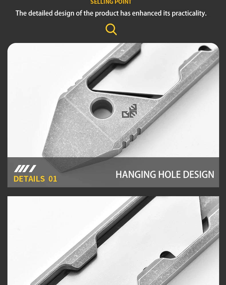 Factory Direct Portable Titanium Knife Protective Pry Bar Express Letter Opener High-End Tactical Art Knife for Outdoor Camping