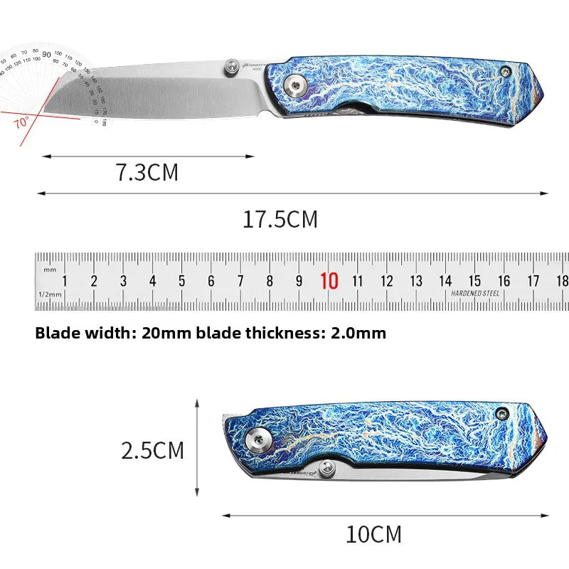 PioneerEDC Gr5 & M390 Titanium Alloy EDC Knife High Hardness Portable Tactical Multifunctional Knife for Survival Outdoor Use