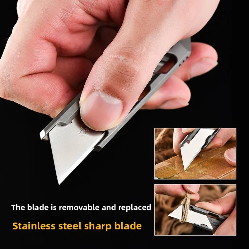 Factory Direct Portable Titanium Knife Protective Pry Bar Express Letter Opener High-End Tactical Art Knife for Outdoor Camping