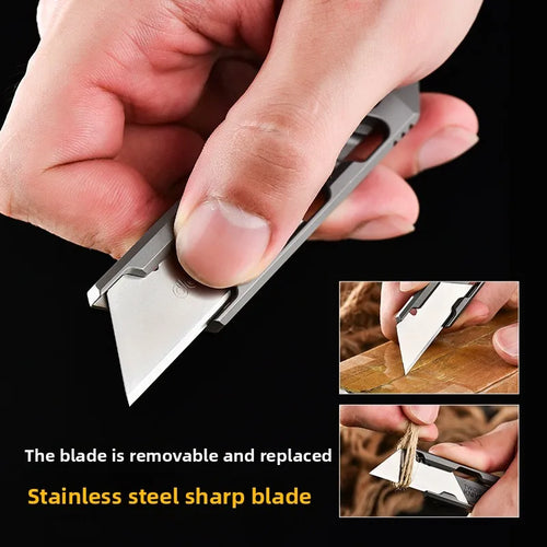 Factory Direct Portable Titanium Knife Protective Pry Bar Express Letter Opener High-End Tactical Art Knife for Outdoor Camping