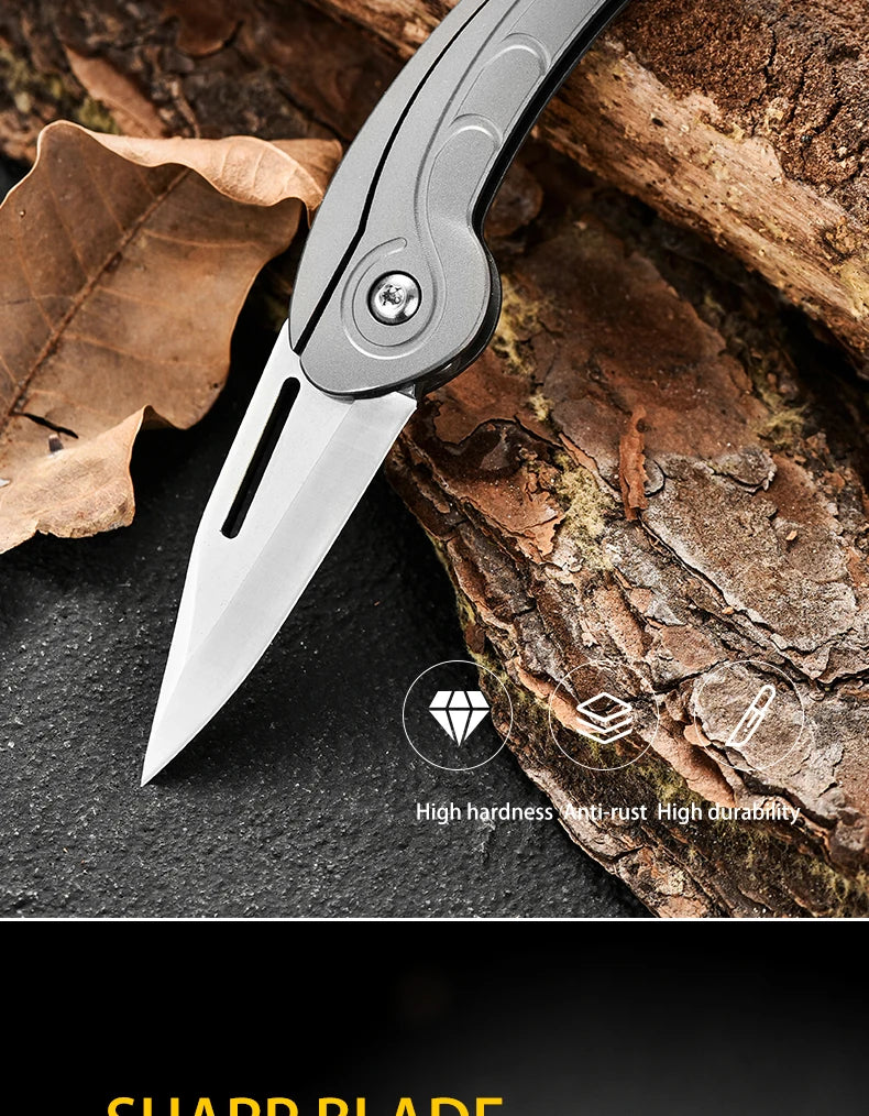 PioneerEDC TC4 Titanium Alloy Portable Folding Knife High Hardness Tactical EDC Outdoor Survival Camping Tool OEM Supported