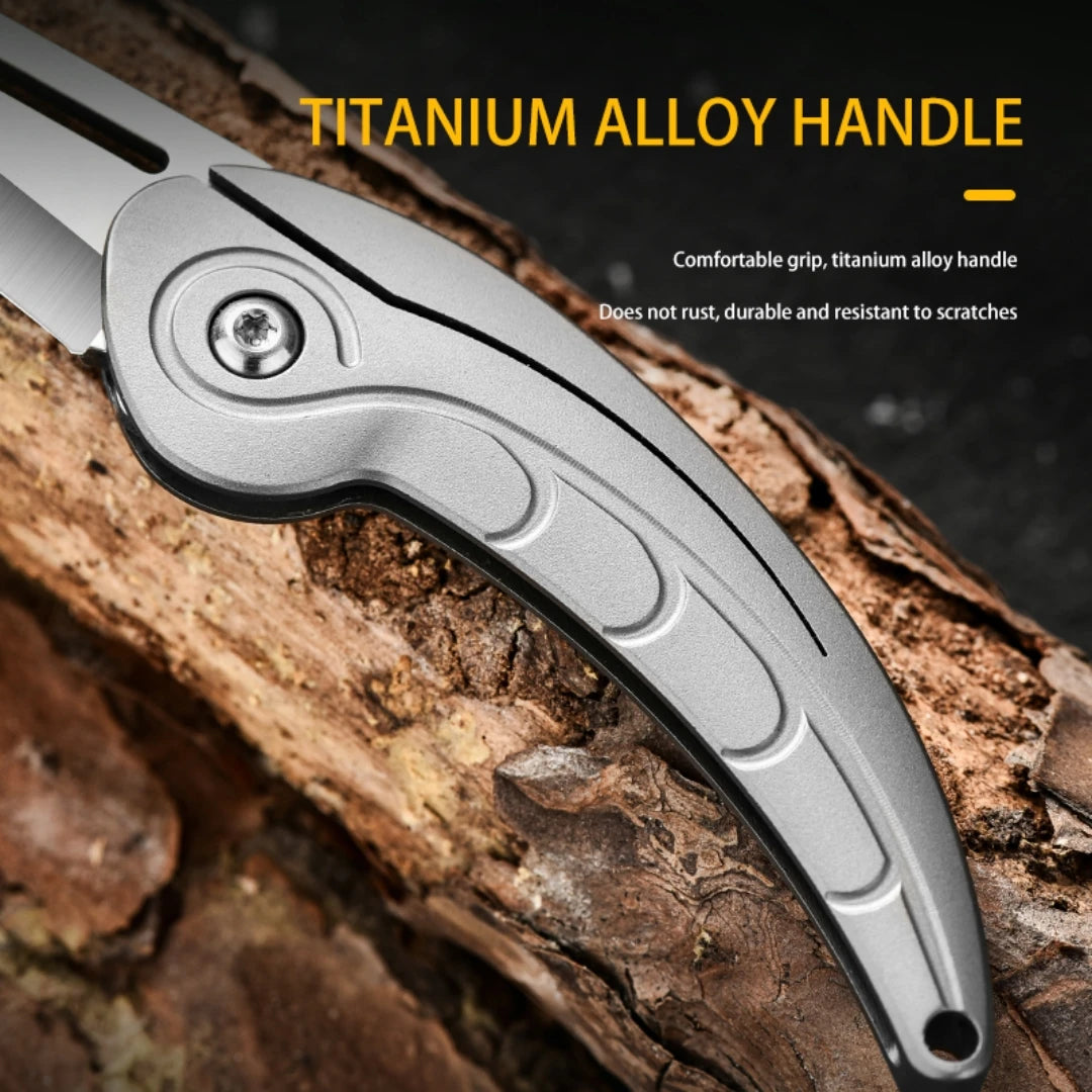 PioneerEDC TC4 Titanium Alloy Portable Folding Knife High Hardness Tactical EDC Outdoor Survival Camping Tool OEM Supported
