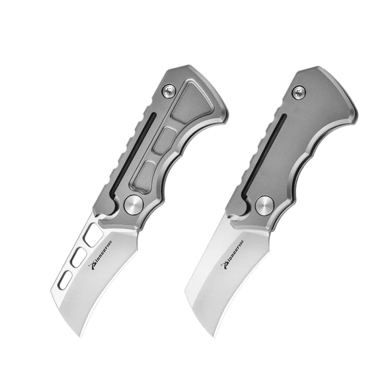 PioneerEDC Survival DIY Titanium Knife EDC Stainless Steel Blade Mini Portable Folding Tactical Pocket Knife Outdoor Camping