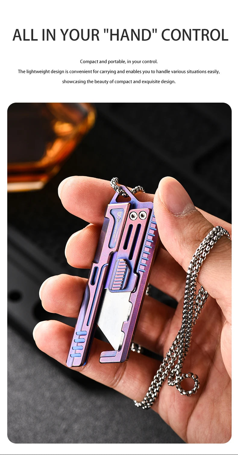 Handmade High-End Portable Outdoor Camping Knives Set New Titanium Alloy Art Knives Survival Tactical Small Utility Knife