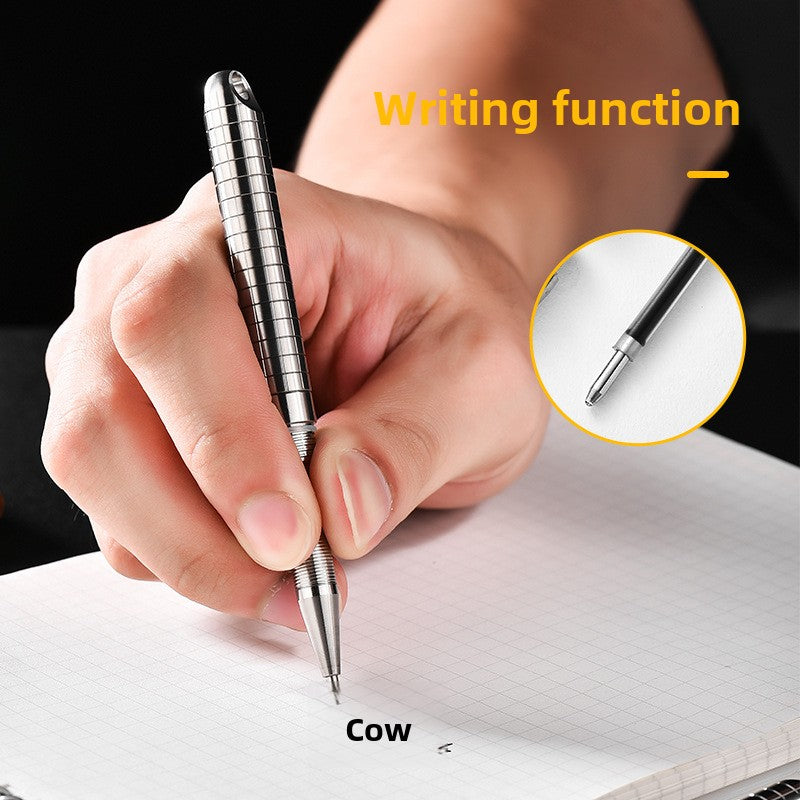 PioneerEDC Mini Tactical Pen Portable Silver Titanium Alloy Personalized Climbing Glass Breaking pen