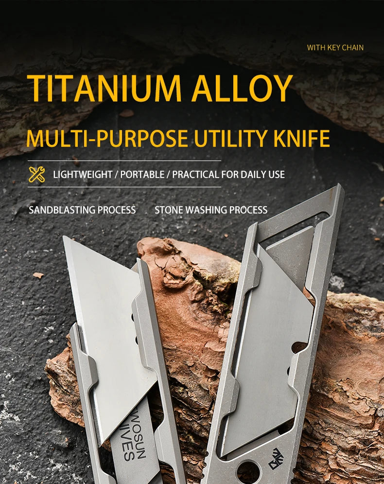 Factory Direct Portable Titanium Knife Protective Pry Bar Express Letter Opener High-End Tactical Art Knife for Outdoor Camping