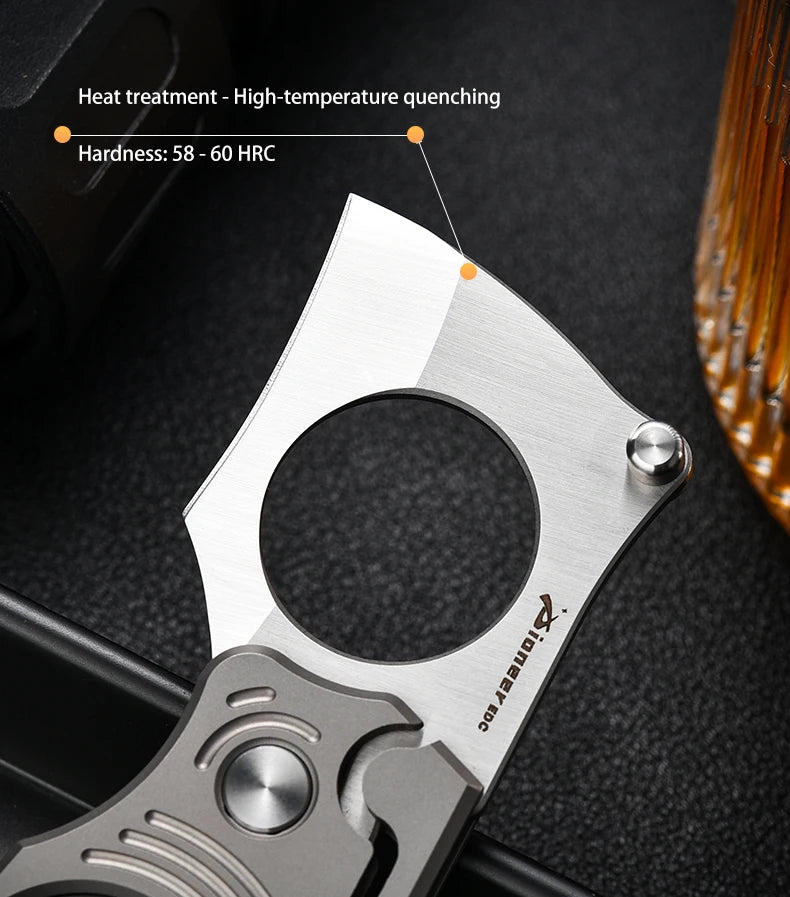 PioneerEDC Titanium Folding Knife 14c28n Steel Pocket Knife Outdoor Camping Portable Multifunctional EDC Tool Folding Box Cutter