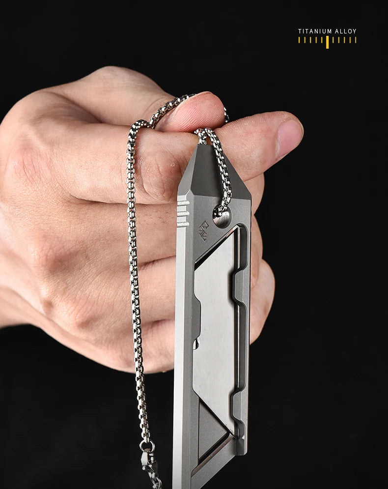 Factory Direct Portable Titanium Knife Protective Pry Bar Express Letter Opener High-End Tactical Art Knife for Outdoor Camping