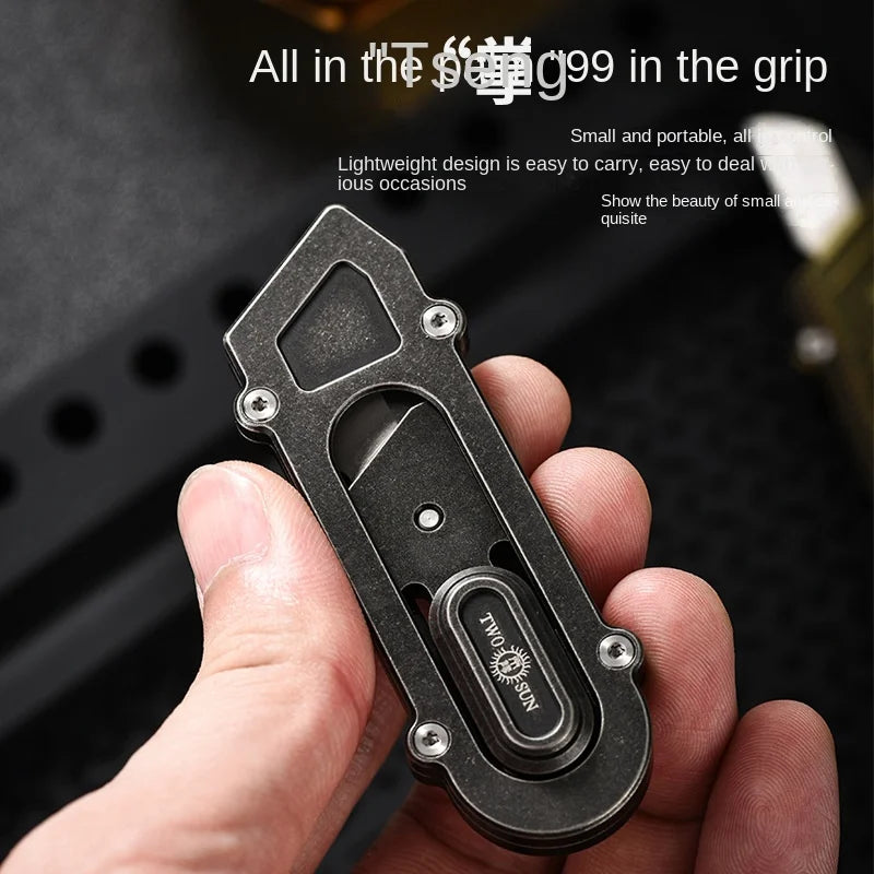 PioneerEDC Titanium Knife High Hardness Durable Box Cutter Multifunctional EDC Dismantle Express Industrial Small Art Knife