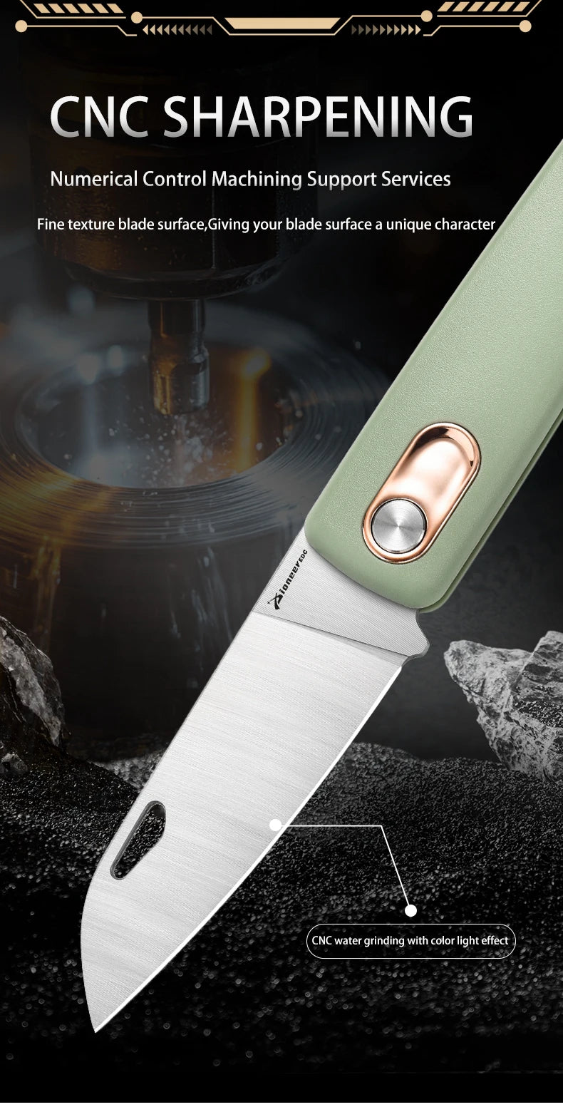 PioneerEDC 14C28N Steel Folding Knife High-end EDC Knives ABS Handle Camping Gear Pocket Knife Easy to Carry Custom OEM