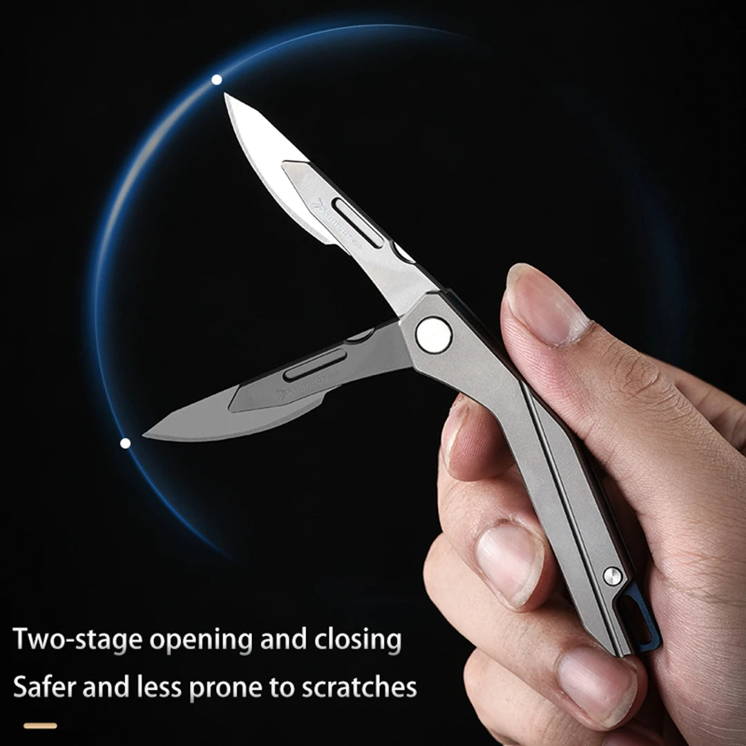 PioneerEDC Titanium Alloy Premium Utility Knife Cross-Border Carving EDC Portable Razor-Sharp and Stain-Resistant Box Cutter