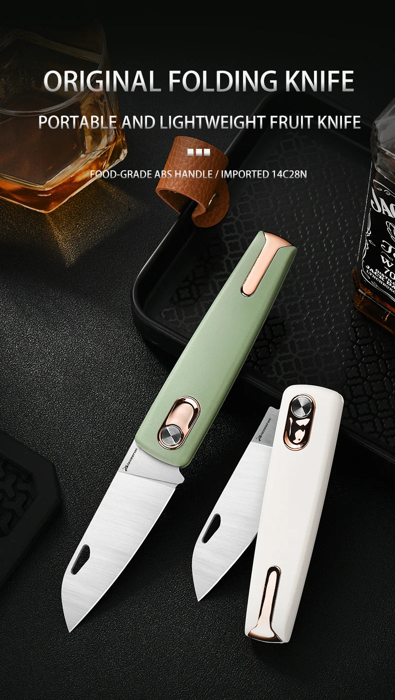 PioneerEDC 14C28N Steel Folding Knife High-end EDC Knives ABS Handle Camping Gear Pocket Knife Easy to Carry Custom OEM