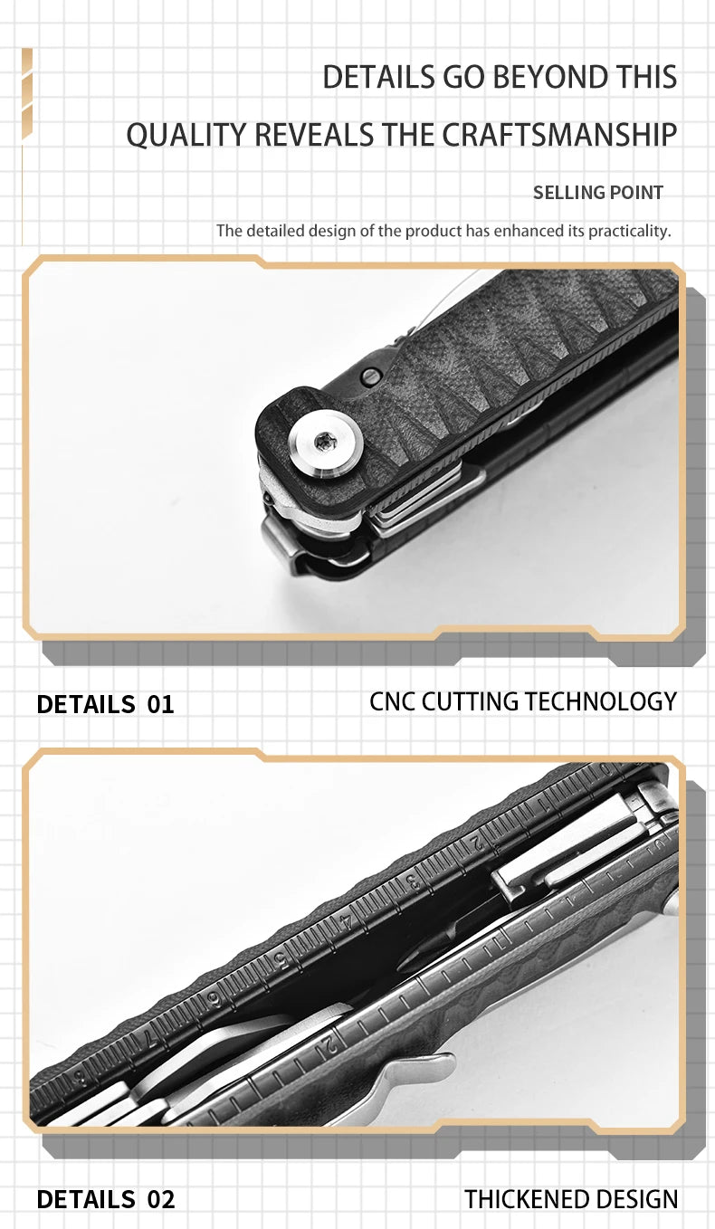 Outdoor DIY OEM G10 Handle Tactical Heavy Duty Camping Portable Defense Multifunctional EDC High Hardness Metal Knife