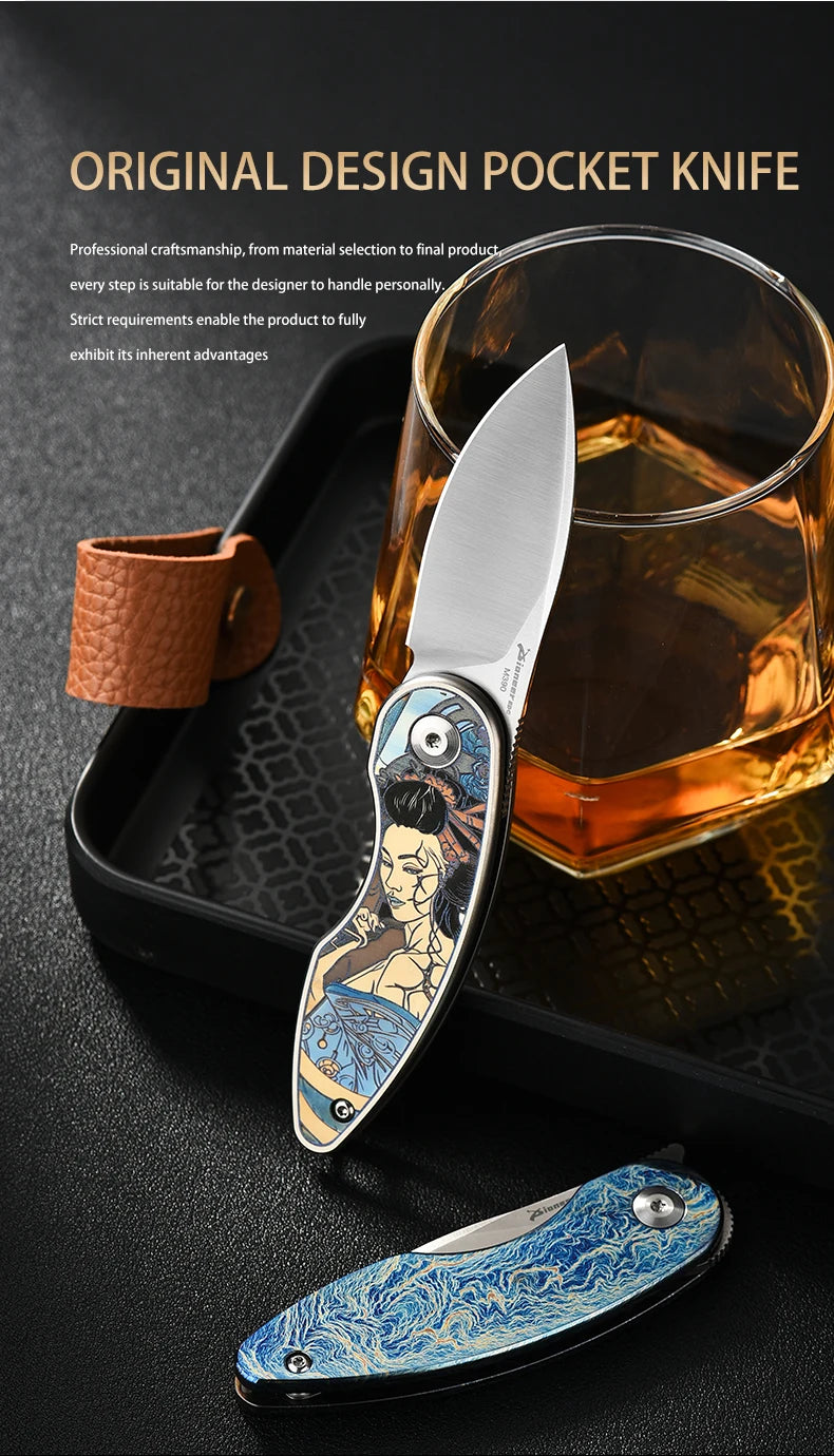 PioneerEDC Custom OEM M390 EDC Folding Knife with Gr5 Handle - Professional-Grade Mini Tool for Camping, Survival & OEM Projects