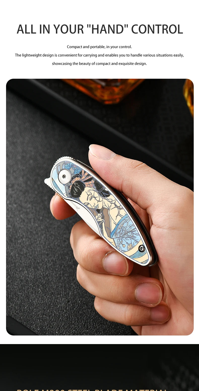 PioneerEDC Custom OEM M390 EDC Folding Knife with Gr5 Handle - Professional-Grade Mini Tool for Camping, Survival & OEM Projects
