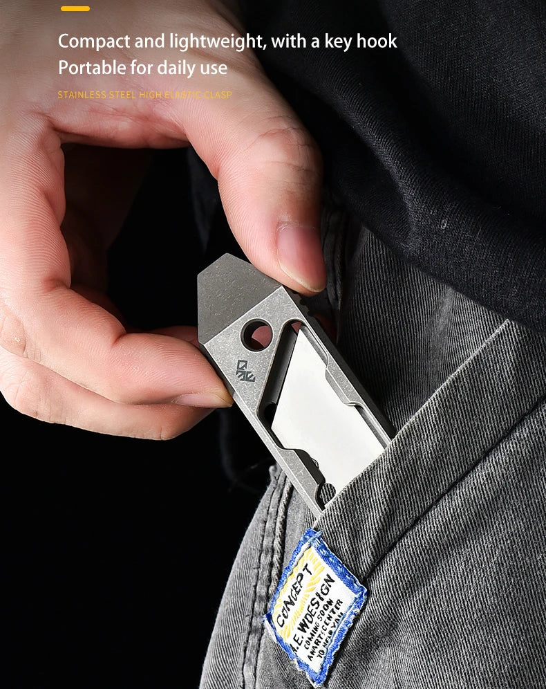 Factory Direct Portable Titanium Knife Protective Pry Bar Express Letter Opener High-End Tactical Art Knife for Outdoor Camping