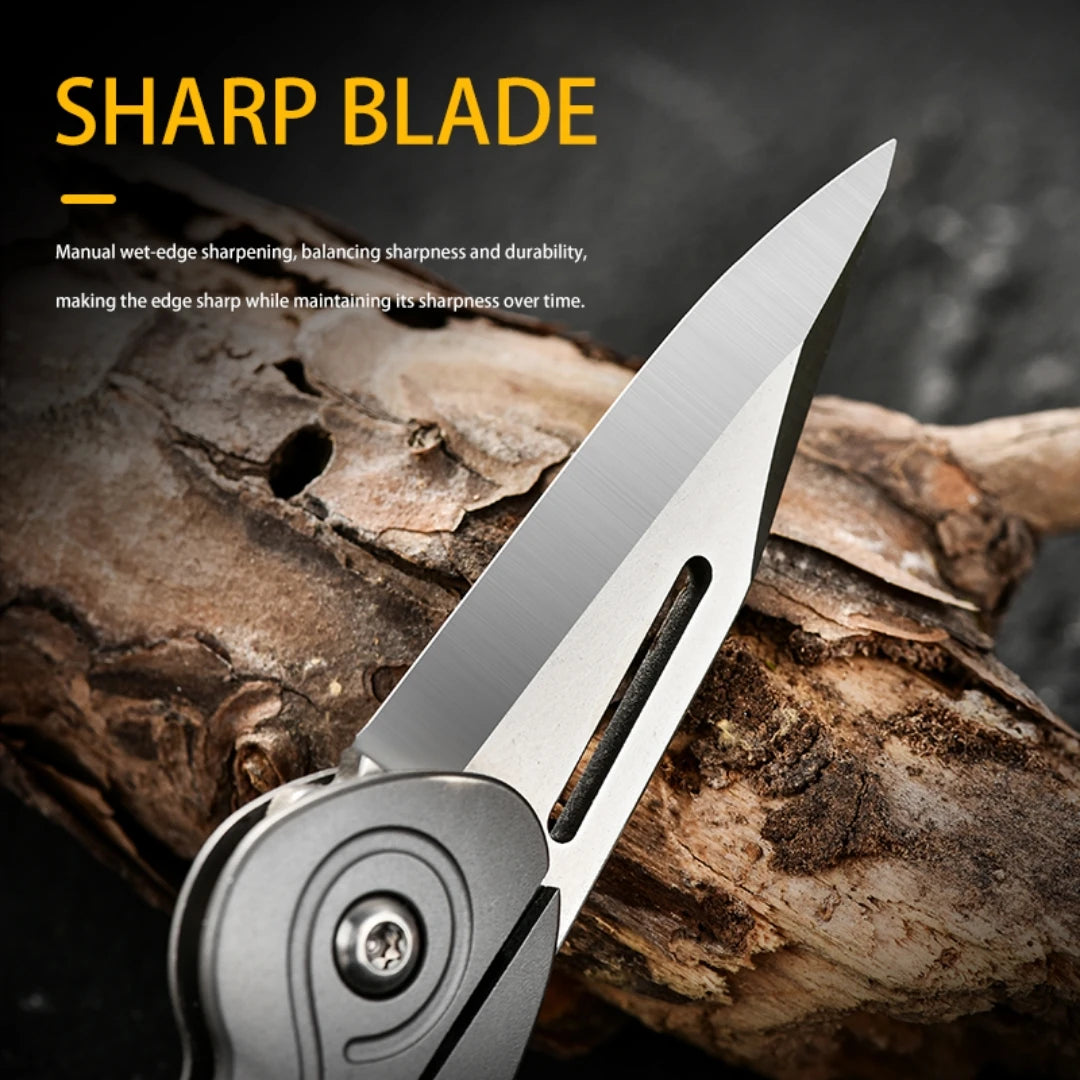 PioneerEDC TC4 Titanium Alloy Portable Folding Knife High Hardness Tactical EDC Outdoor Survival Camping Tool OEM Supported