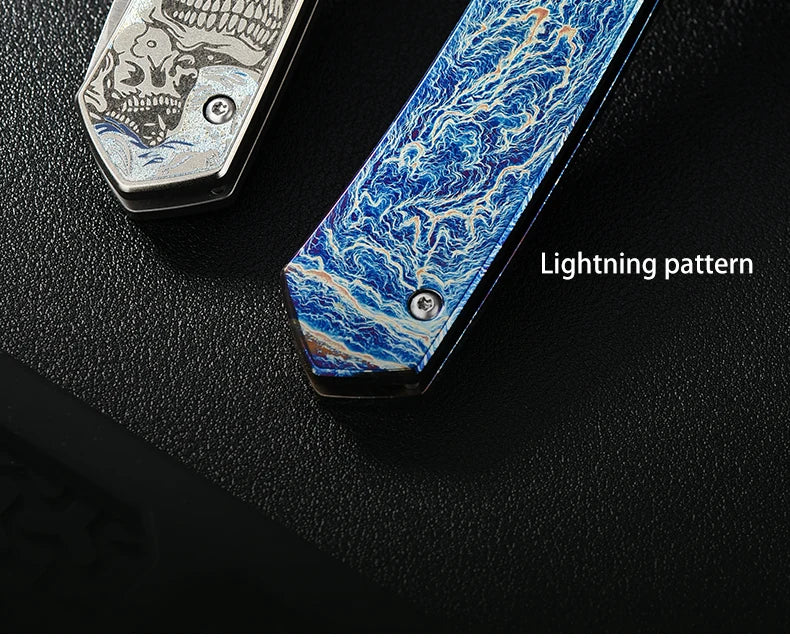 PioneerEDC Gr5 & M390 Titanium Alloy EDC Knife High Hardness Portable Tactical Multifunctional Knife for Survival Outdoor Use