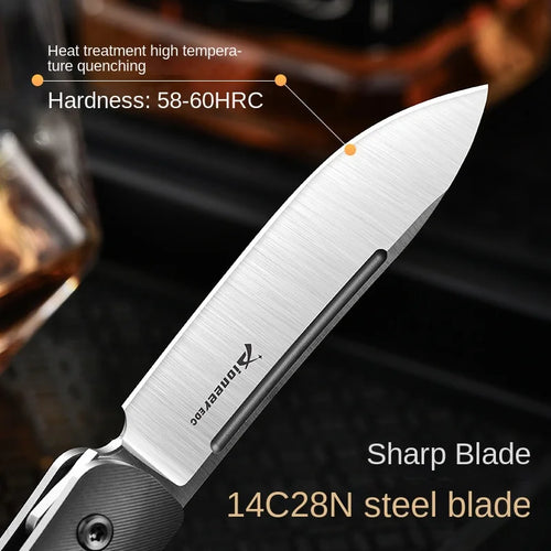 PioneerEDC 14C28N Steel Blade Grade 5 Titanium Folding Knife Sandblasted Color Value EDC Camping Tactical Knife