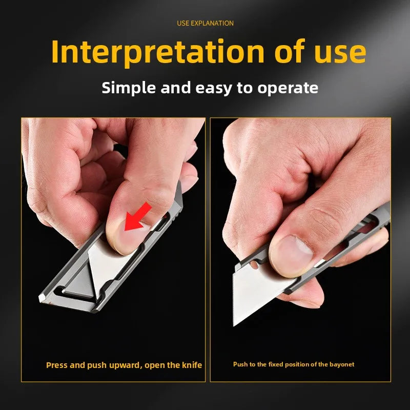 Factory Direct Portable Titanium Knife Protective Pry Bar Express Letter Opener High-End Tactical Art Knife for Outdoor Camping