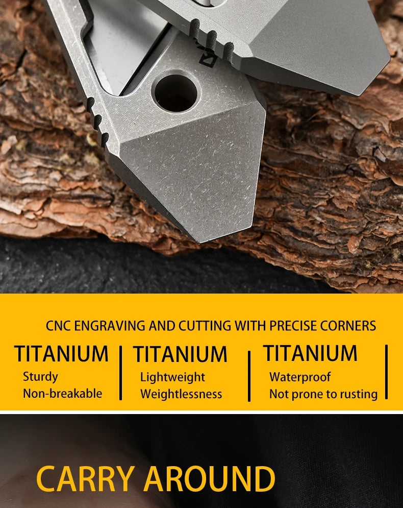 Factory Direct Portable Titanium Knife Protective Pry Bar Express Letter Opener High-End Tactical Art Knife for Outdoor Camping