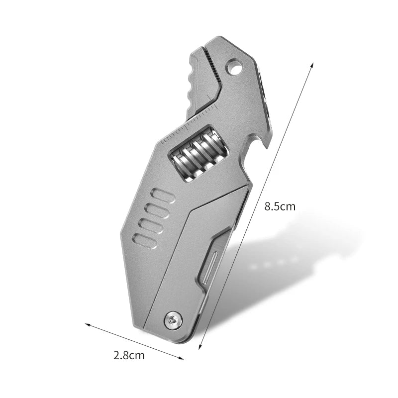 PioneerEDC Mini Adjustable Wrench & M390 Titanium Folding Knife - Heavy Duty 2-in-1 Multifunction EDC Tool for Outdoor