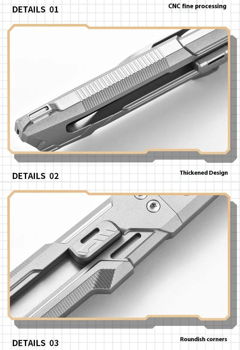 PioneerEDC Industrial Grade Multifunction Spinning EDC Knife TC4 Titanium Tactical Art Knife Portable Outdoor OEM CNC Unibody
